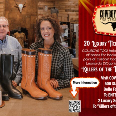 COWBOYS TOO! is giving away 10 pairs of tickets (20) to the Northern Hills Cinema in Spearfish, SD.