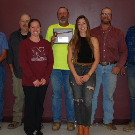 The Newell School Board members received recognition for their work as a Board. Board members are from the left, Randy Oliver, Chad Lawson, Brianne Bonnet, Todd Youngberg, Vice Chair Sara Brunner, Chair Tyrel Bonnet, and Dean Johnson.