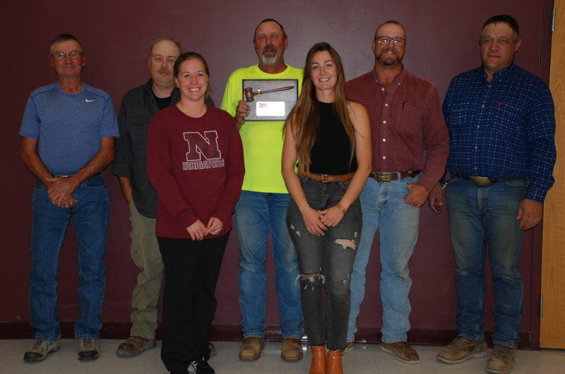 The Newell School Board members received recognition for their work as a Board. Board members are from the left, Randy Oliver, Chad Lawson, Brianne Bonnet, Todd Youngberg, Vice Chair Sara Brunner, Chair Tyrel Bonnet, and Dean Johnson.