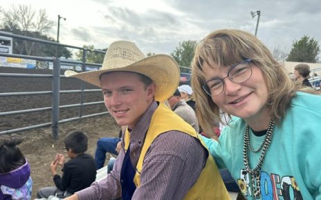Lan Fuhrer at an SDSU rodeo event with mother Rhonda. Lan is the son of Kevin & Rhonda Fuhrer of Belle Fourche. Courtesy Photo