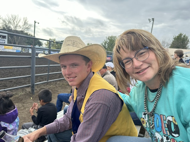 Lan Fuhrer at an SDSU rodeo event with mother Rhonda. Lan is the son of Kevin & Rhonda Fuhrer of Belle Fourche. Courtesy Photo